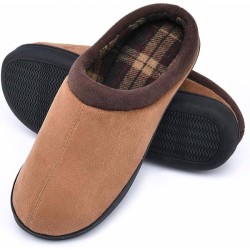 Memory Foam Mens Slippers Slip-On Comfy House Slippers for Men Indoor Outdoor Non-Slip Warm Winter Men’s Bedroom Slippers