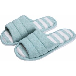 Open Toe House Slippers for Women Men Soft Cotton Indoor Shoes Memory Foam Slip On bedroom Slippers