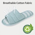 Open Toe House Slippers for Women Men Soft Cotton Indoor Shoes Memory Foam Slip On bedroom Slippers